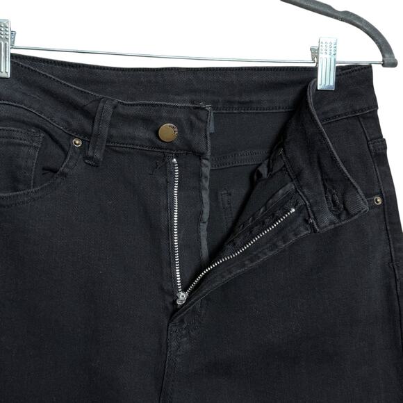 Joleen High Rise  lack Jeans Made in Italy Size L Stretchy Button /Zip Closure - Picture 6 of 9